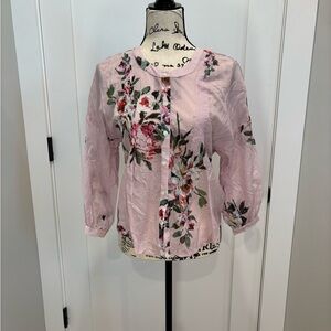 McGuire Floral Blouse in Soft Lavender/Pink NWT